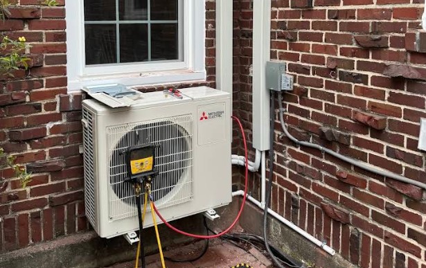 mini split outdoor unit outside Memphis home